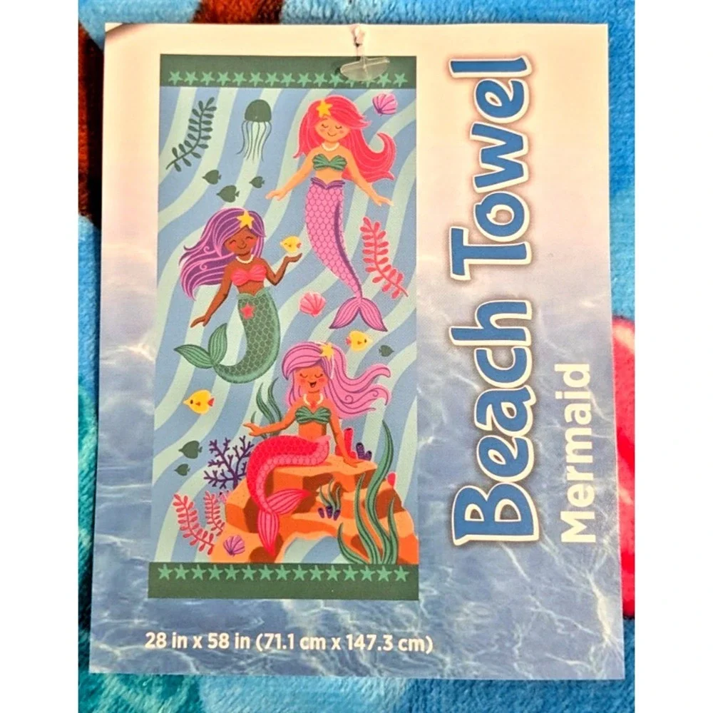 Mermaid‎ Beach Towel Swim Pool  28 x 58 Inches New w Tags